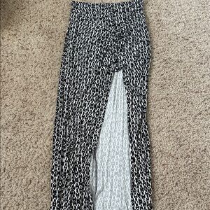Black and White Patterned Maxi wrap Skirt